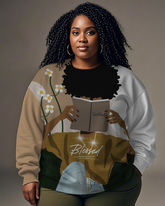 Blessed Afro Girl Women's Plus Size Sweatshirts